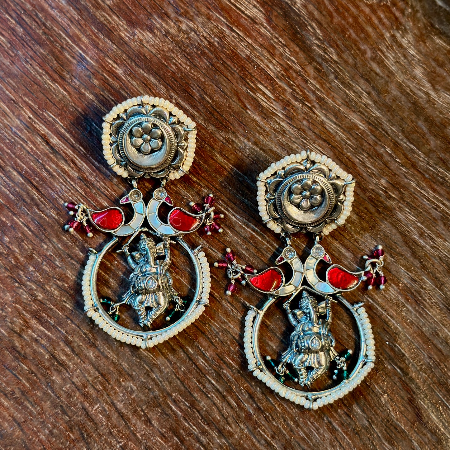 Heritage Gold Peacock Jhumkas