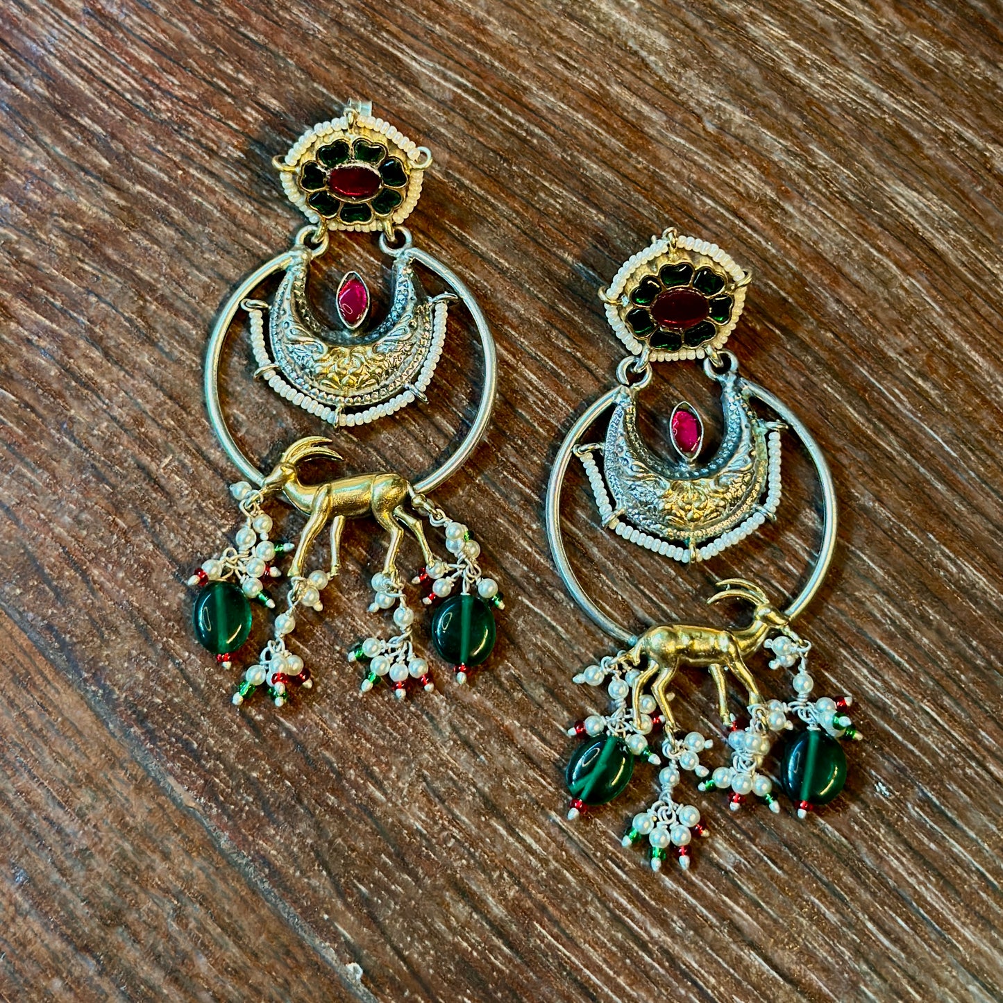 Majestic Deer Crescent Jhumkas