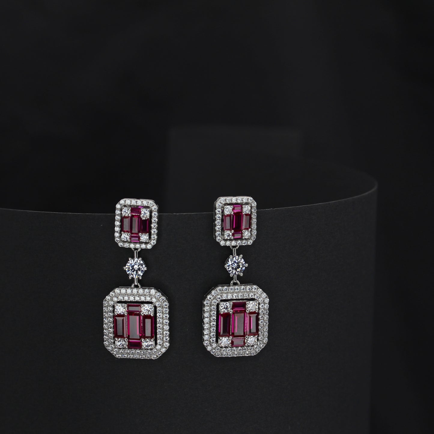 Ruby Glint Drape Earrings