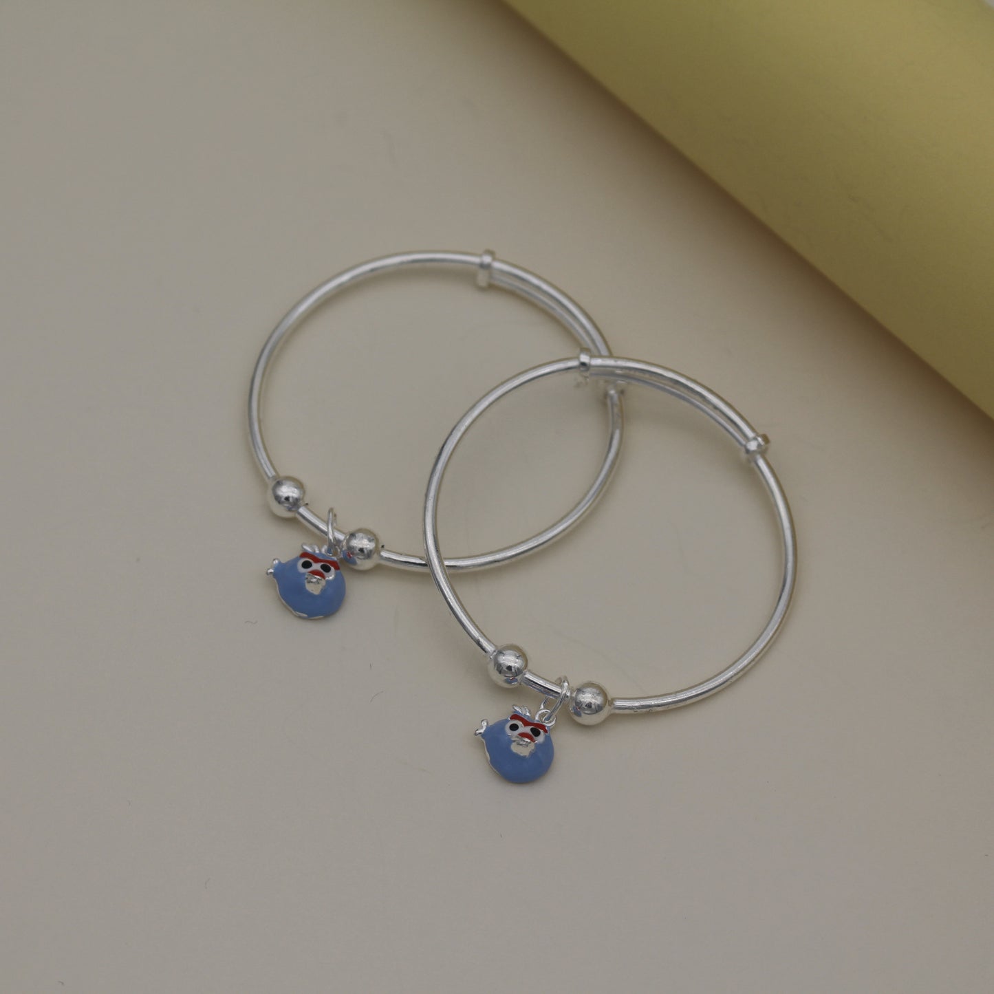 Blue Bird Silver Bangles