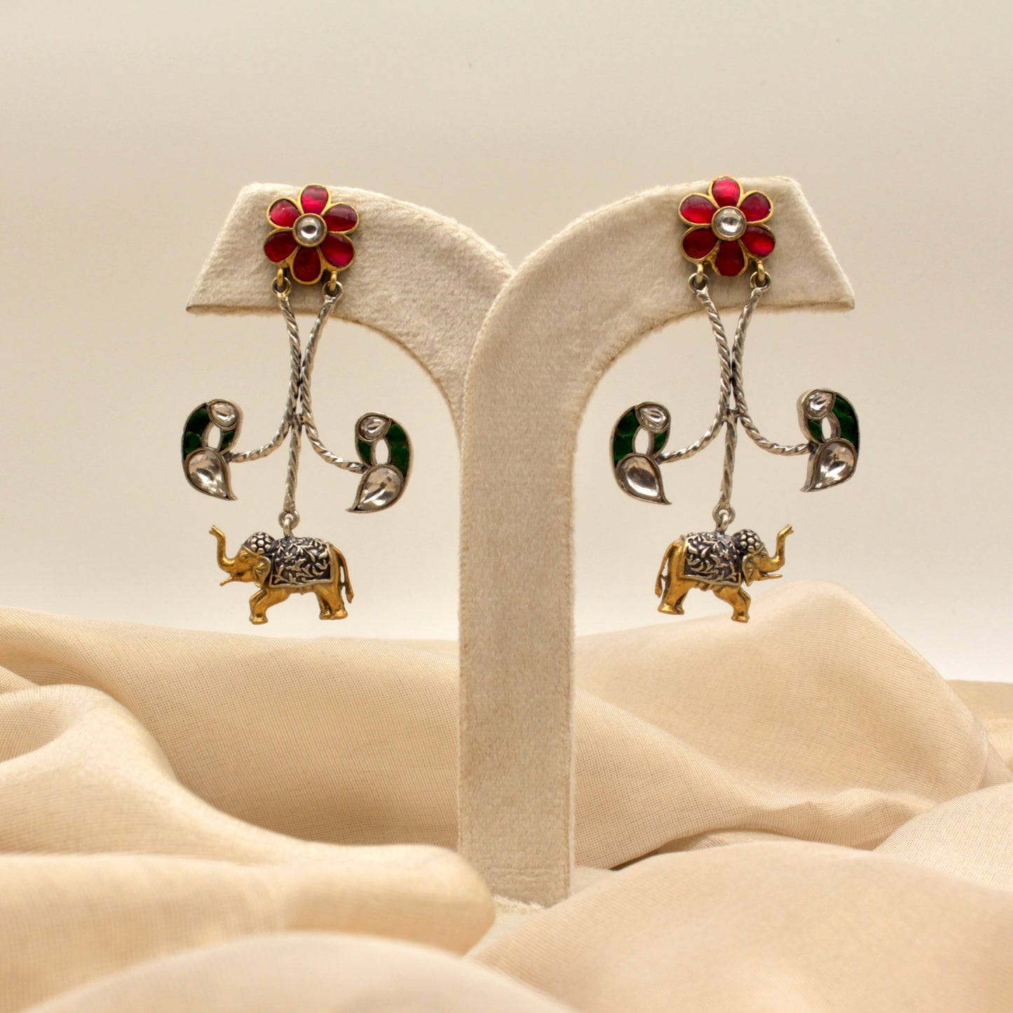 Royal Elephant Enamel Earrings