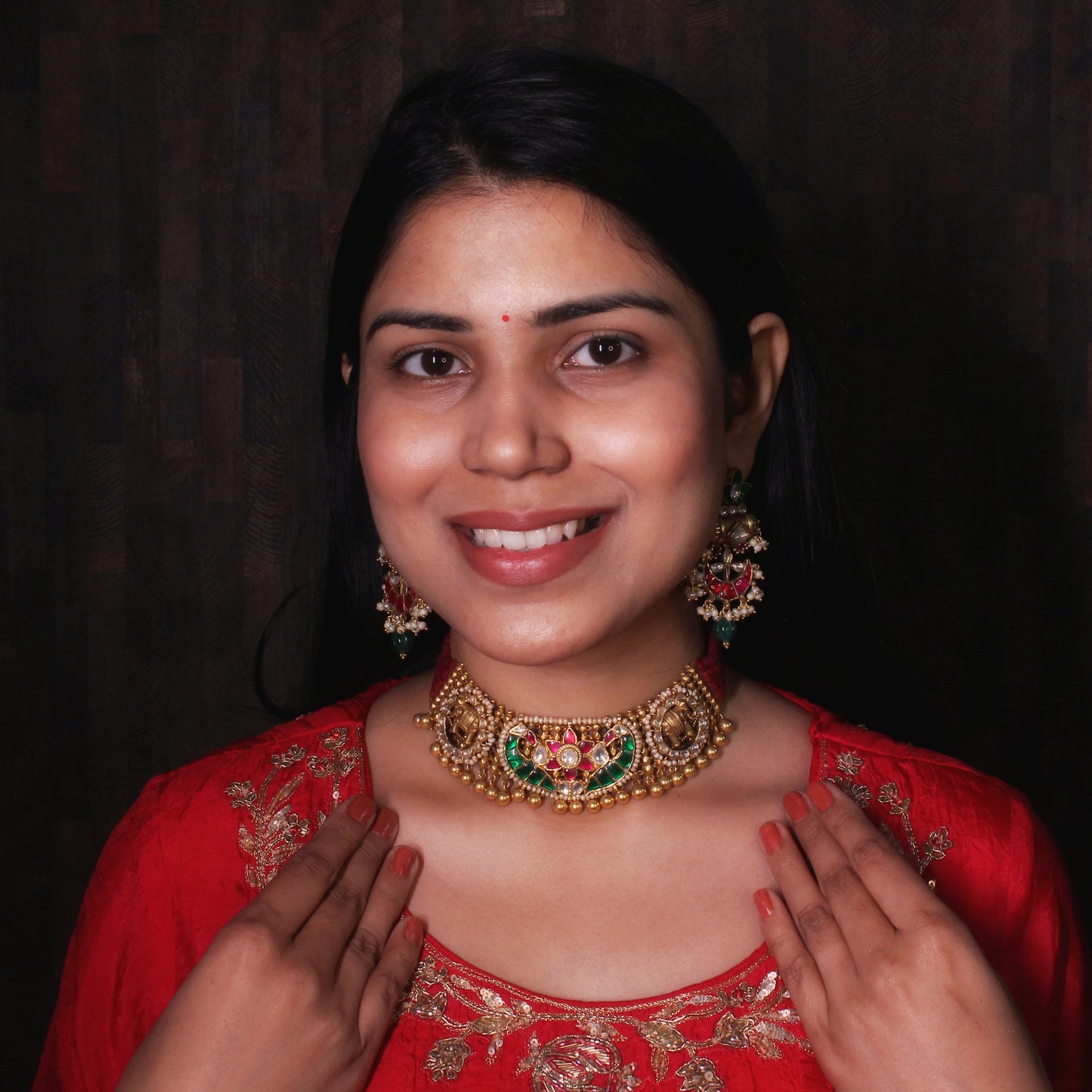 Heritage Kundan Choker Set with Jhumka Earrings