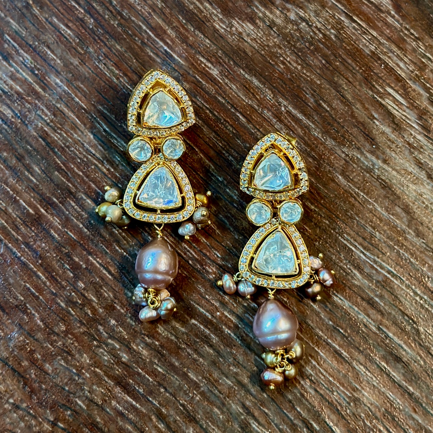 Crystal Gleam Kundan Earrings