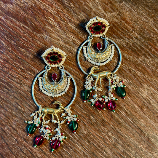 Royal Heritage Deer Jhumkas