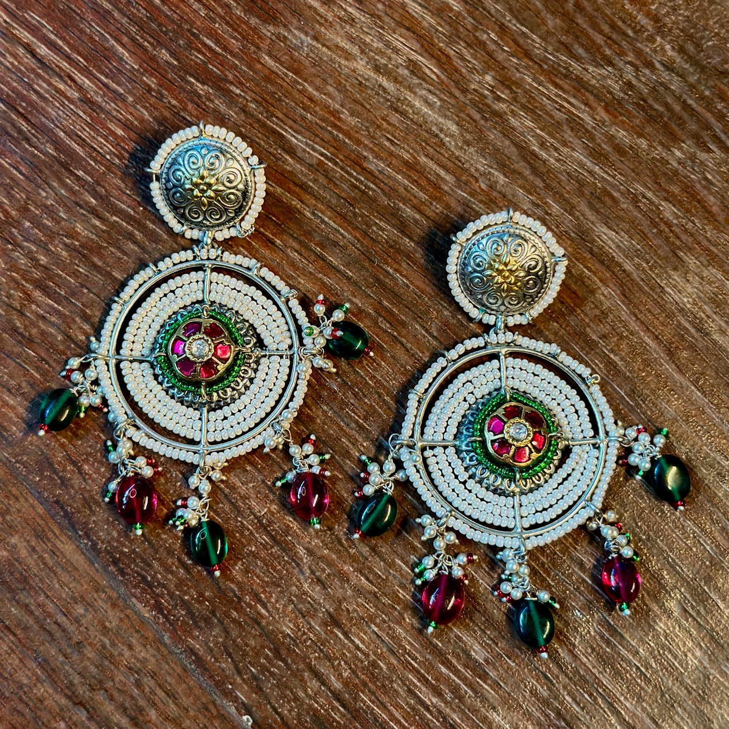 Vintage Pearl Dreamcatcher Jhumkas