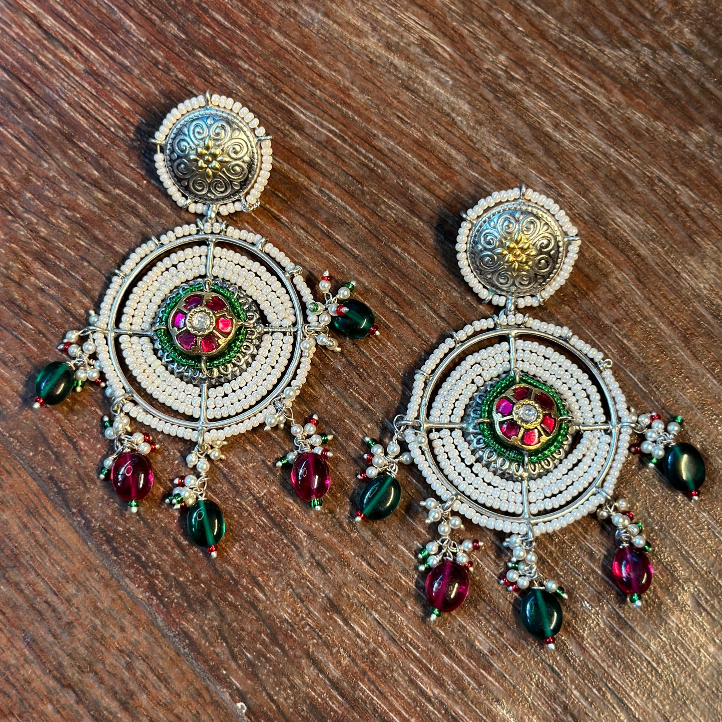 Vintage Pearl Dreamcatcher Jhumkas