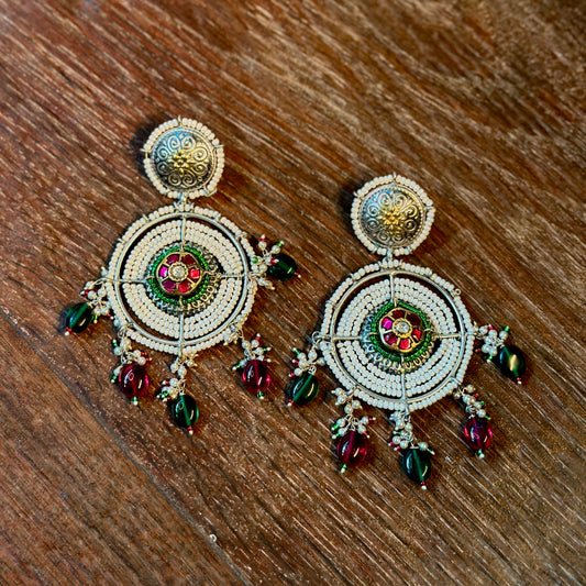 Vintage Pearl Dreamcatcher Jhumkas