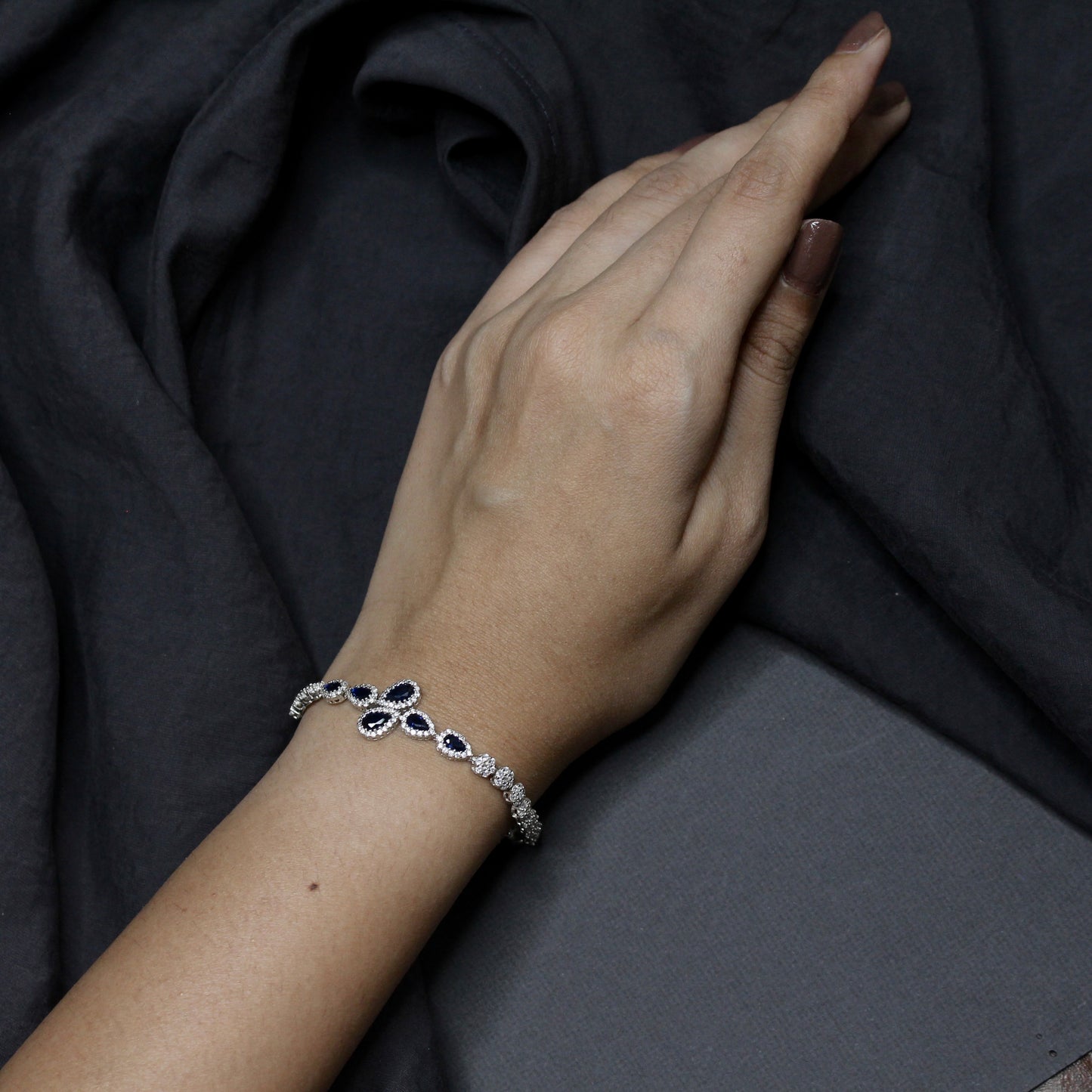Midnight Bloom Sapphire Bracelet