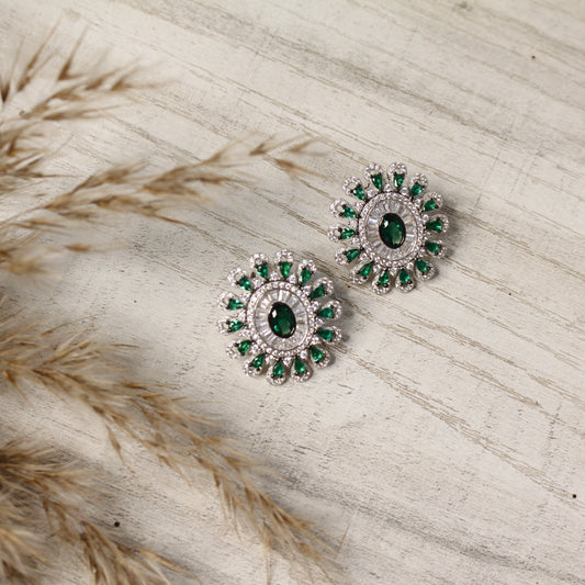 Emerald Crown Studs