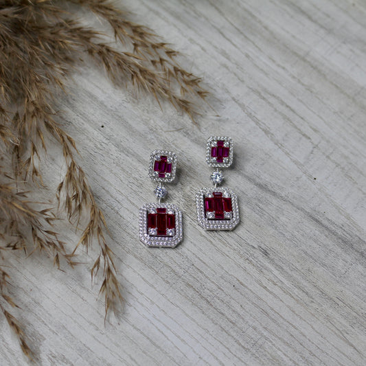 Ruby Glint Drape Earrings