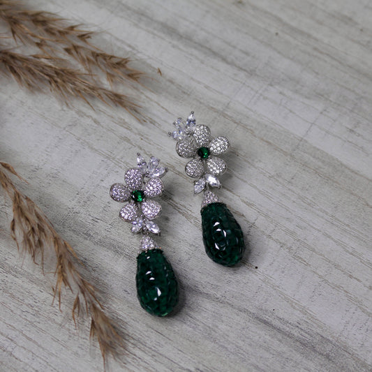 Emerald Bloom Drop Earrings