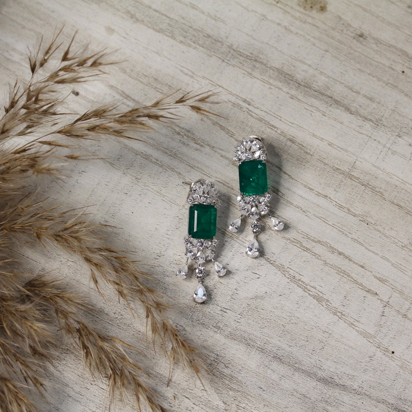 Emerald Cascade Danglers