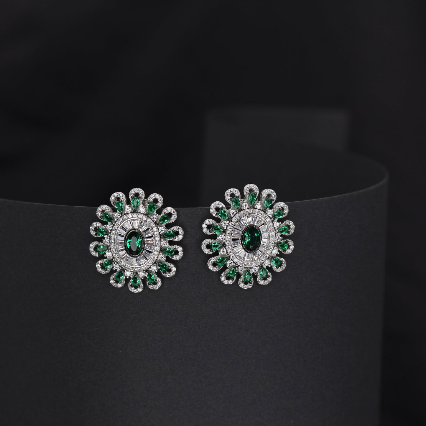 Emerald Crown Studs