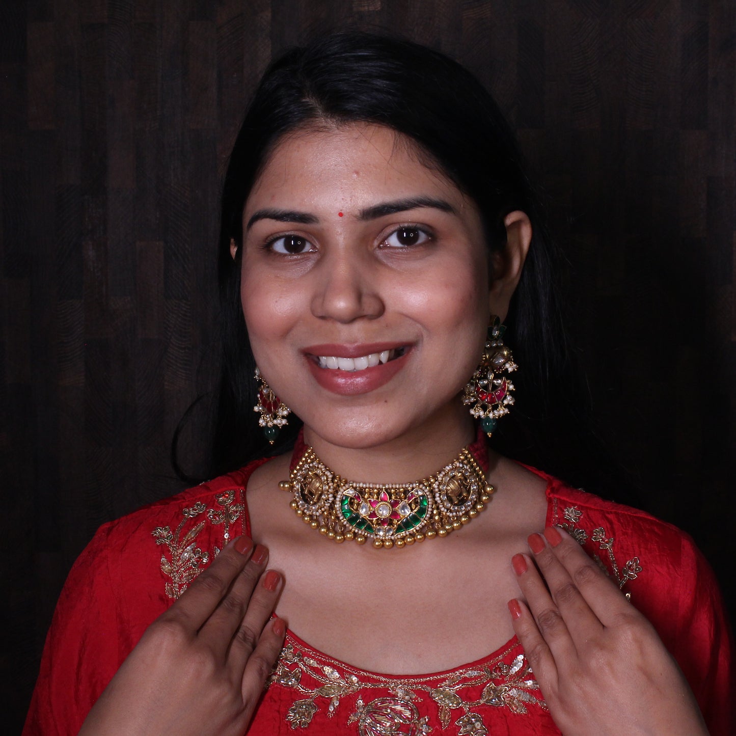 Heritage Kundan Choker Set with Jhumka Earrings