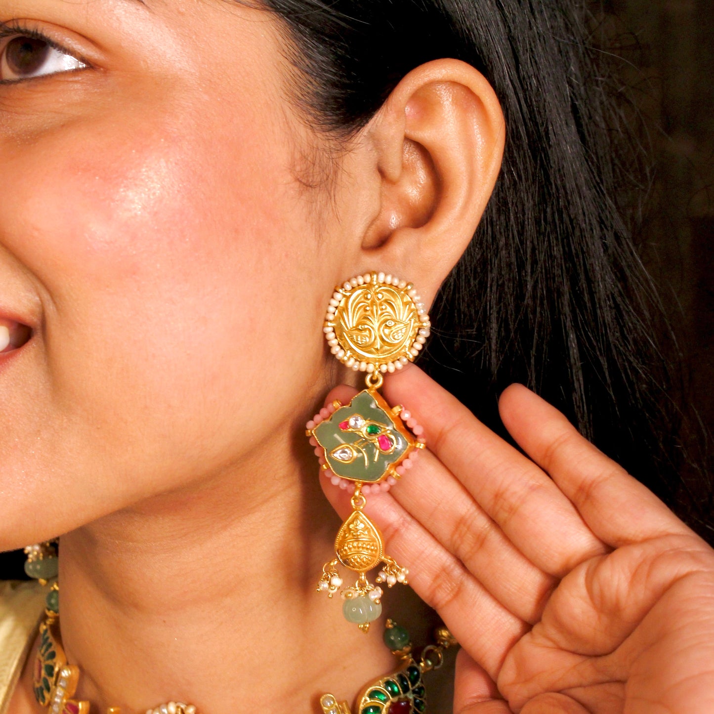 Royal Green Kundan Choker Set