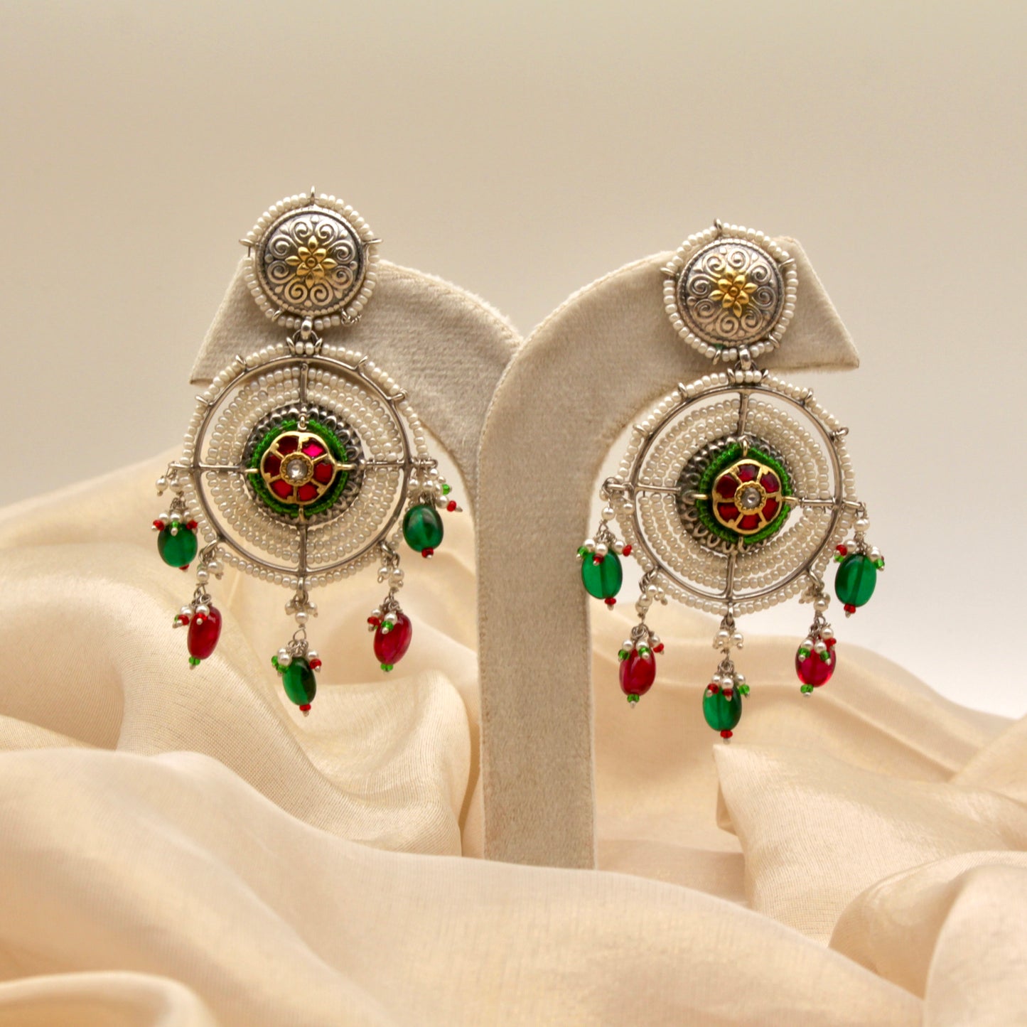 Vintage Pearl Dreamcatcher Jhumkas