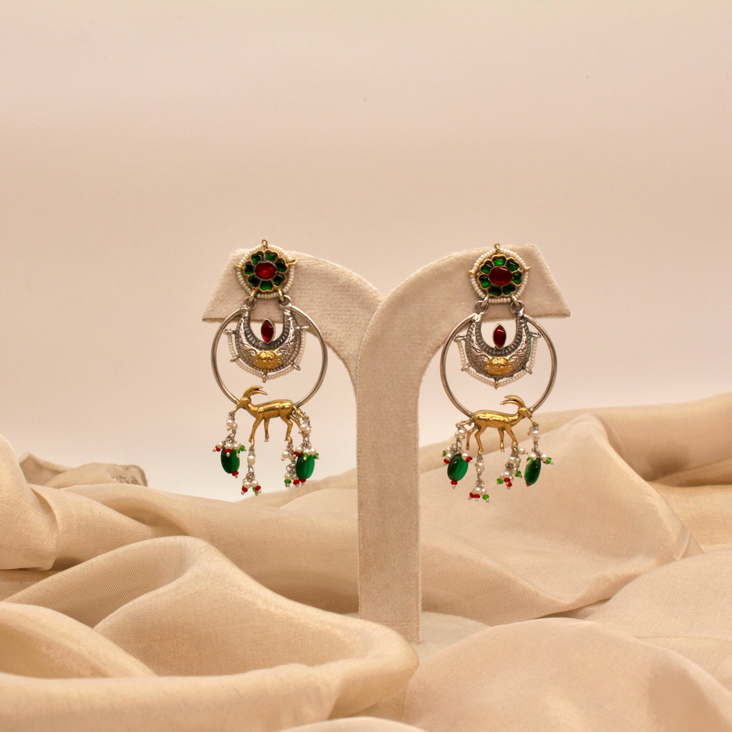 Majestic Deer Crescent Jhumkas