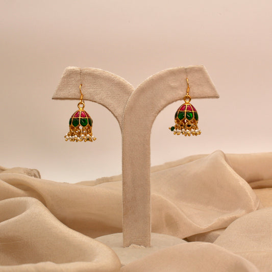 Royal Kundan Chandbali Jhumkas