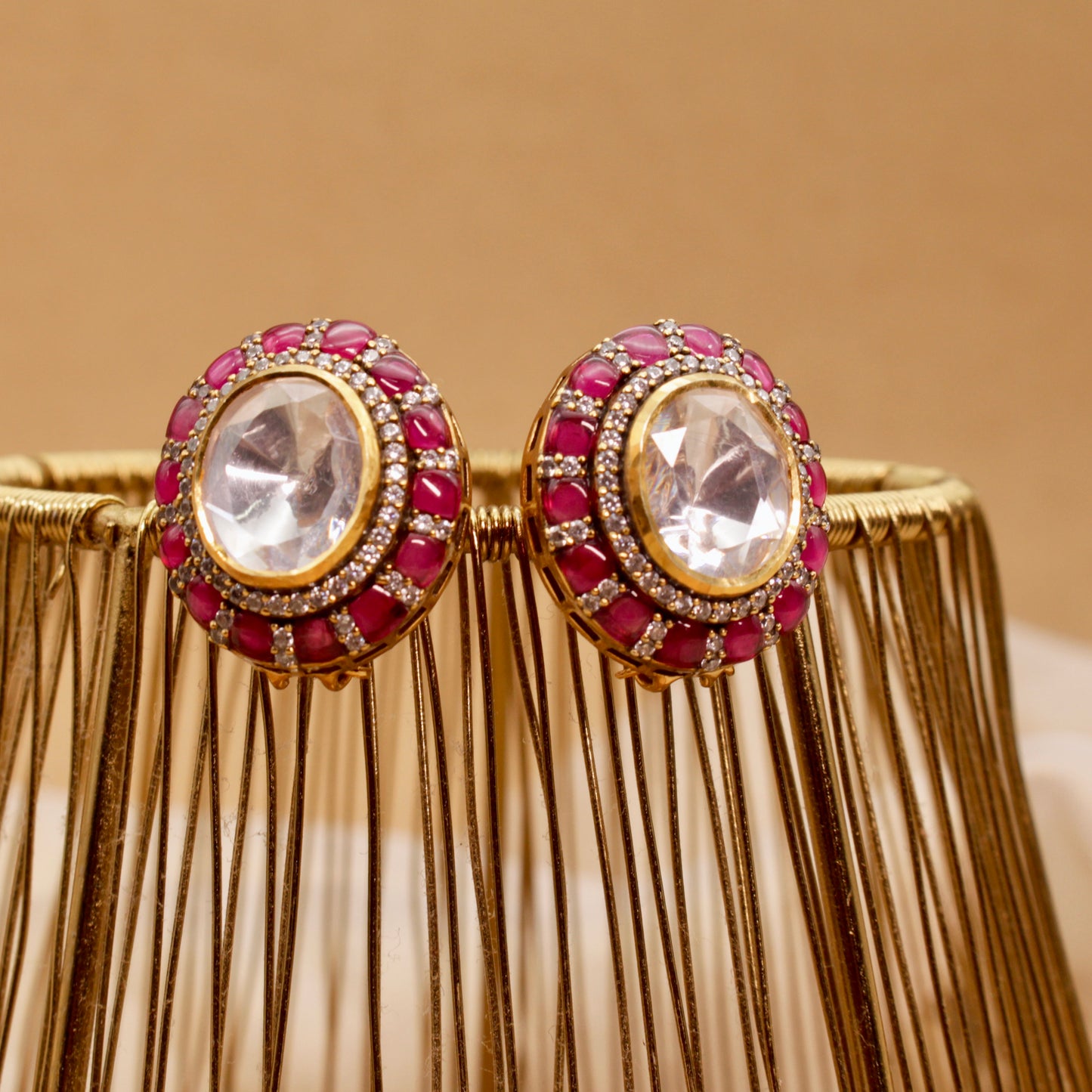 Regal Ruby Kundan Studs