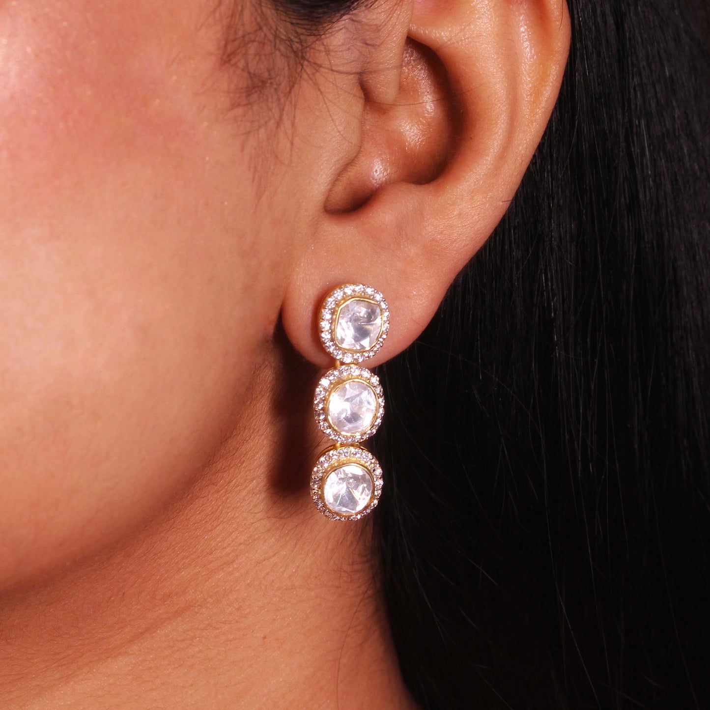 Emerald Glow Kundan Drops
