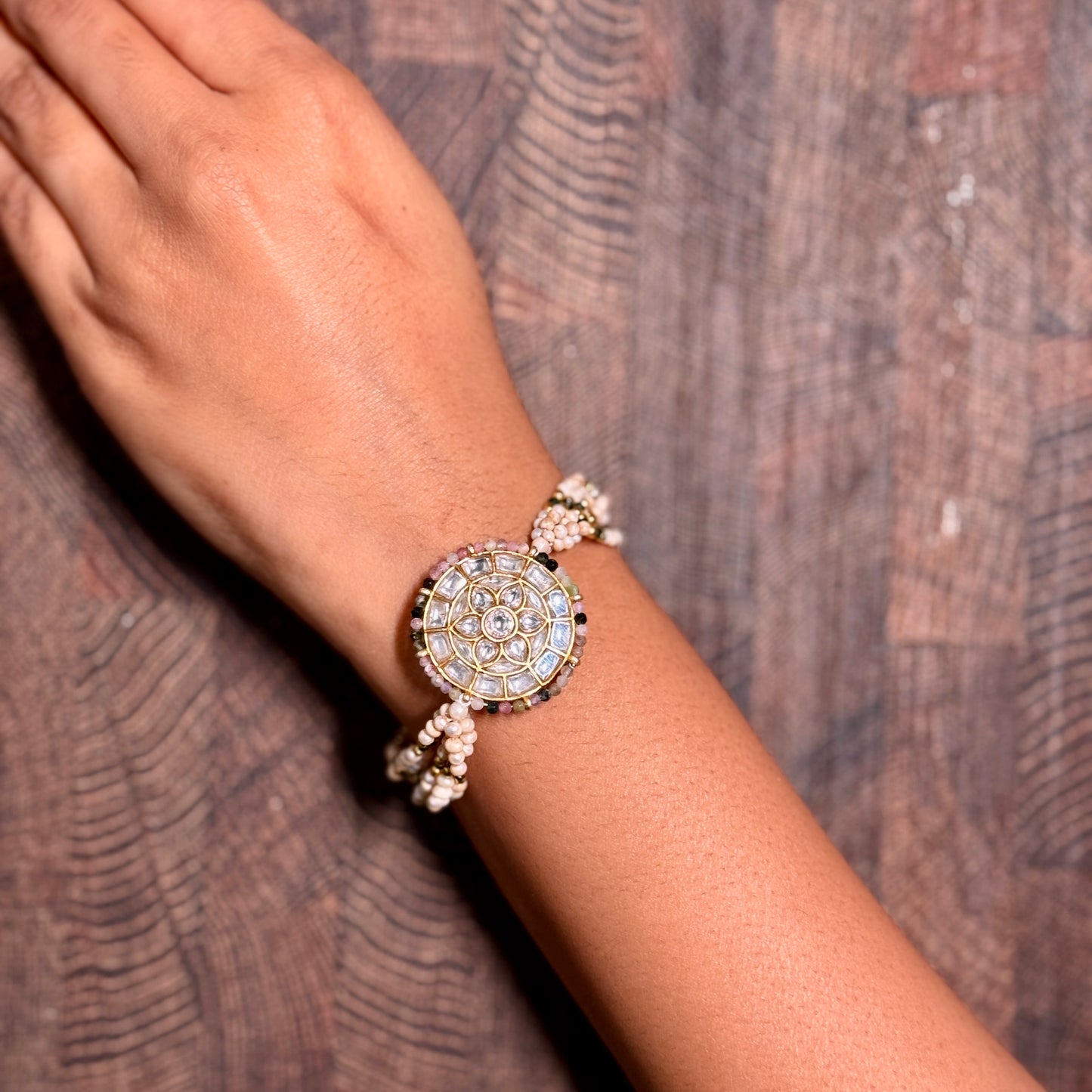 Royal Cluster Polki Bracelet